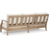 image:imageSignature Design by Ashley Carter Hall Outdoor Sofa UVResistant Nuvella Fabric Eucalyptus Wood Frame Patio Seating BeigeLinen
