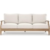 image:imageSignature Design by Ashley Carter Hall Outdoor Sofa UVResistant Nuvella Fabric Eucalyptus Wood Frame Patio Seating BeigeLinen