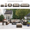 image:imageSignature Design by Ashley Coastline Bay Outdoor Loveseat RustFree Aluminum Frame with Nuvella Cushions and Handwoven AllWeather Resin Wicker Deep Seating 2 Person Patio Sofa Brown and BeigeOutdoor Loveseat with Cushion