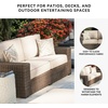 image:imageSignature Design by Ashley Coastline Bay Outdoor Loveseat RustFree Aluminum Frame with Nuvella Cushions and Handwoven AllWeather Resin Wicker Deep Seating 2 Person Patio Sofa Brown and BeigeOutdoor Loveseat with Cushion