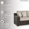 image:imageSignature Design by Ashley Coastline Bay Outdoor Loveseat RustFree Aluminum Frame with Nuvella Cushions and Handwoven AllWeather Resin Wicker Deep Seating 2 Person Patio Sofa Brown and BeigeOutdoor Sofa with Cushion