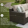 image:imageSignature Design by Ashley Coastline Bay Outdoor Loveseat RustFree Aluminum Frame with Nuvella Cushions and Handwoven AllWeather Resin Wicker Deep Seating 2 Person Patio Sofa Brown and BeigeOutdoor Sofa with Cushion