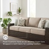 image:imageSignature Design by Ashley Coastline Bay Outdoor Loveseat RustFree Aluminum Frame with Nuvella Cushions and Handwoven AllWeather Resin Wicker Deep Seating 2 Person Patio Sofa Brown and BeigeOutdoor Sofa with Cushion