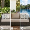 image:imageSignature Design by Ashley Coastline Bay Outdoor Loveseat RustFree Aluminum Frame with Nuvella Cushions and Handwoven AllWeather Resin Wicker Deep Seating 2 Person Patio Sofa Brown and BeigeOutdoor Sofa with Cushion