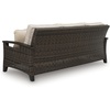 image:imageSignature Design by Ashley Drakes Beach 3Seat Outdoor Sofa Brown Wicker