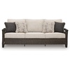 image:imageSignature Design by Ashley Drakes Beach 3Seat Outdoor Sofa Brown Wicker