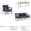 image:imageSignature Design by Ashley Gali Casual Nuvella Weather Resistant Fabric Outdoor SofaChairsTable Set with Cushion and Throw Pillows Set of 4 Blue amp Light Gray