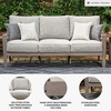 image:imageSignature Design by Ashley Hillside Barn Outdoor Loveseat with Cushion Heavy Duty Wind Resistant Resin Polymer and Nuvella Fabric Porch Couch for Patio and Sunroom GrayBrown 55 WDark Brown