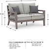 image:imageSignature Design by Ashley Hillside Barn Outdoor Loveseat with Cushion Heavy Duty Wind Resistant Resin Polymer and Nuvella Fabric Porch Couch for Patio and Sunroom GrayBrown 55 WDark Brown