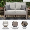 image:imageSignature Design by Ashley Hillside Barn Outdoor Loveseat with Cushion Heavy Duty Wind Resistant Resin Polymer and Nuvella Fabric Porch Couch for Patio and Sunroom GrayBrown 55 WDark Brown