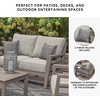 image:imageSignature Design by Ashley Hillside Barn Outdoor Loveseat with Cushion Heavy Duty Wind Resistant Resin Polymer and Nuvella Fabric Porch Couch for Patio and Sunroom GrayBrown 55 WDark Brown