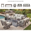 image:imageSignature Design by Ashley Hillside Barn Outdoor Loveseat with Cushion Heavy Duty Wind Resistant Resin Polymer and Nuvella Fabric Porch Couch for Patio and Sunroom GrayBrown 55 WDark Brown