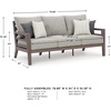 image:imageSignature Design by Ashley Hillside Barn Outdoor Loveseat with Cushion Heavy Duty Wind Resistant Resin Polymer and Nuvella Fabric Porch Couch for Patio and Sunroom GrayBrown 55 WDark Brown