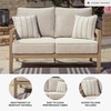 image:imageSignature Design by Ashley Hillside Barn Outdoor Loveseat with Cushion Heavy Duty Wind Resistant Resin Polymer and Nuvella Fabric Porch Couch for Patio and Sunroom GrayBrown 55 WLight Brown
