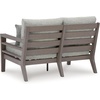 image:imageSignature Design by Ashley Hillside Barn Outdoor Loveseat with Cushion Heavy Duty Wind Resistant Resin Polymer and Nuvella Fabric Porch Couch for Patio and Sunroom GrayBrown 55 WDark Brown
