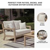 image:imageSignature Design by Ashley Hillside Barn Outdoor Loveseat with Cushion Heavy Duty Wind Resistant Resin Polymer and Nuvella Fabric Porch Couch for Patio and Sunroom GrayBrown 55 WLight Brown