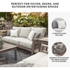 image:imageSignature Design by Ashley Hillside Barn Outdoor Loveseat with Cushion Heavy Duty Wind Resistant Resin Polymer and Nuvella Fabric Porch Couch for Patio and Sunroom GrayBrown 55 WDark Brown
