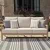 image:imageSignature Design by Ashley Hillside Barn Outdoor Loveseat with Cushion Heavy Duty Wind Resistant Resin Polymer and Nuvella Fabric Porch Couch for Patio and Sunroom GrayBrown 55 WBeige