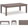 image:imageSignature Design by Ashley Hillside Barn Outdoor Loveseat with Cushion Heavy Duty Wind Resistant Resin Polymer and Nuvella Fabric Porch Couch for Patio and Sunroom GrayBrown 55 WDark Brown