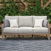 image:imageSignature Design by Ashley Hillside Barn Outdoor Loveseat with Cushion Heavy Duty Wind Resistant Resin Polymer and Nuvella Fabric Porch Couch for Patio and Sunroom GrayBrown 55 WDark Brown