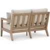 image:imageSignature Design by Ashley Hillside Barn Outdoor Loveseat with Cushion Heavy Duty Wind Resistant Resin Polymer and Nuvella Fabric Porch Couch for Patio and Sunroom GrayBrown 55 WLight Brown
