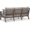 image:imageSignature Design by Ashley Hillside Barn Outdoor Loveseat with Cushion Heavy Duty Wind Resistant Resin Polymer and Nuvella Fabric Porch Couch for Patio and Sunroom GrayBrown 55 WDark Brown