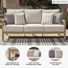 image:imageSignature Design by Ashley Hillside Barn Outdoor Loveseat with Cushion Heavy Duty Wind Resistant Resin Polymer and Nuvella Fabric Porch Couch for Patio and Sunroom GrayBrown 55 WBeige