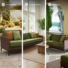 image:imageSignature Design by Ashley Horizon Hall Casual Outdoor Sofa with Cushions RustResistant Aluminum Frame Handwoven Resin Wicker 3Seat Patio Couch for Deck or Sunroom Green amp Dark Brown 88 W