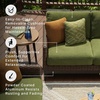 image:imageSignature Design by Ashley Horizon Hall Casual Outdoor Sofa with Cushions RustResistant Aluminum Frame Handwoven Resin Wicker 3Seat Patio Couch for Deck or Sunroom Green amp Dark Brown 88 W