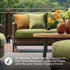 image:imageSignature Design by Ashley Horizon Hall Casual Outdoor Sofa with Cushions RustResistant Aluminum Frame Handwoven Resin Wicker 3Seat Patio Couch for Deck or Sunroom Green amp Dark Brown 88 W