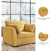 image:imageSignature Design by Ashley Keerwick Scandinavian Upholstered Oversized Chair with 2 Bolster Pillows YellowYellow