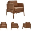 image:imageSignature Design by Ashley Modern Faux Leather Wood Accent Chair Caramel