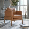 image:imageSignature Design by Ashley Modern Faux Leather Wood Accent Chair Caramel