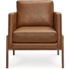 image:imageSignature Design by Ashley Modern Faux Leather Wood Accent Chair Caramel