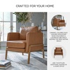 image:imageSignature Design by Ashley Modern Faux Leather Wood Accent Chair Caramel