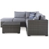 image:imageSignature Design by Ashley Petal Road 4Piece Outdoor Patio Furniture Set Modular Loveseat Sectional with Storage Table RustFree Aluminum and Resin Wicker Ideal for Backyard Seating Gray