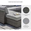 image:imageSignature Design by Ashley Petal Road 4Piece Outdoor Patio Furniture Set Modular Loveseat Sectional with Storage Table RustFree Aluminum and Resin Wicker Ideal for Backyard Seating Gray