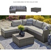 image:imageSignature Design by Ashley Petal Road 4Piece Outdoor Patio Furniture Set Modular Loveseat Sectional with Storage Table RustFree Aluminum and Resin Wicker Ideal for Backyard Seating Gray
