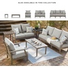 image:imageSignature Design by Ashley Visola Outdoor Loveseat With AllWeather HDPE Frame Nuvella Cushions Textured Wood Look for Patio and Deck Seating Gray 54 WSofa