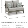 image:imageSignature Design by Ashley Visola Outdoor Loveseat With AllWeather HDPE Frame Nuvella Cushions Textured Wood Look for Patio and Deck Seating Gray 54 WLoveseat