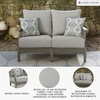image:imageSignature Design by Ashley Visola Outdoor Loveseat With AllWeather HDPE Frame Nuvella Cushions Textured Wood Look for Patio and Deck Seating Gray 54 WLoveseat