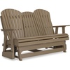 image:imageSignature Design by Ashley 1Piece HDPE Outdoor Glider Loveseat WhiteBrown