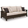 image:imageSignature Design by Ashley Drakes Beach 3Seat Outdoor Sofa Brown Wicker