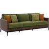image:imageSignature Design by Ashley Horizon Hall Casual Outdoor Sofa with Cushions RustResistant Aluminum Frame Handwoven Resin Wicker 3Seat Patio Couch for Deck or Sunroom Green amp Dark Brown 88 W