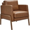 image:imageSignature Design by Ashley Modern Faux Leather Wood Accent Chair Caramel