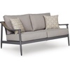 image:imageSignature Design by Ashley North Island Outdoor Loveseat PowderCoated Aluminum Frame UVResistant Nuvella Fabric Cushions Contemporary Porch and Patio Seating GrayWood Tones