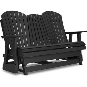 image:imageSignature Design by Ashley 1Piece HDPE Outdoor Glider Loveseat WhiteBlack