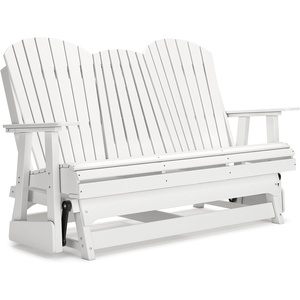 image:imageSignature Design by Ashley 1Piece HDPE Outdoor Glider Loveseat WhiteWhite