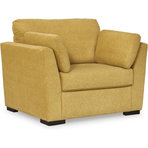 image:imageSignature Design by Ashley Keerwick Scandinavian Upholstered Oversized Chair with 2 Bolster Pillows YellowYellow