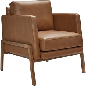 image:imageSignature Design by Ashley Modern Faux Leather Wood Accent Chair Caramel